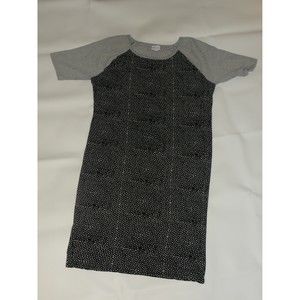 LuLaRoe Julia Dress (2XL) Grey/Blk/White